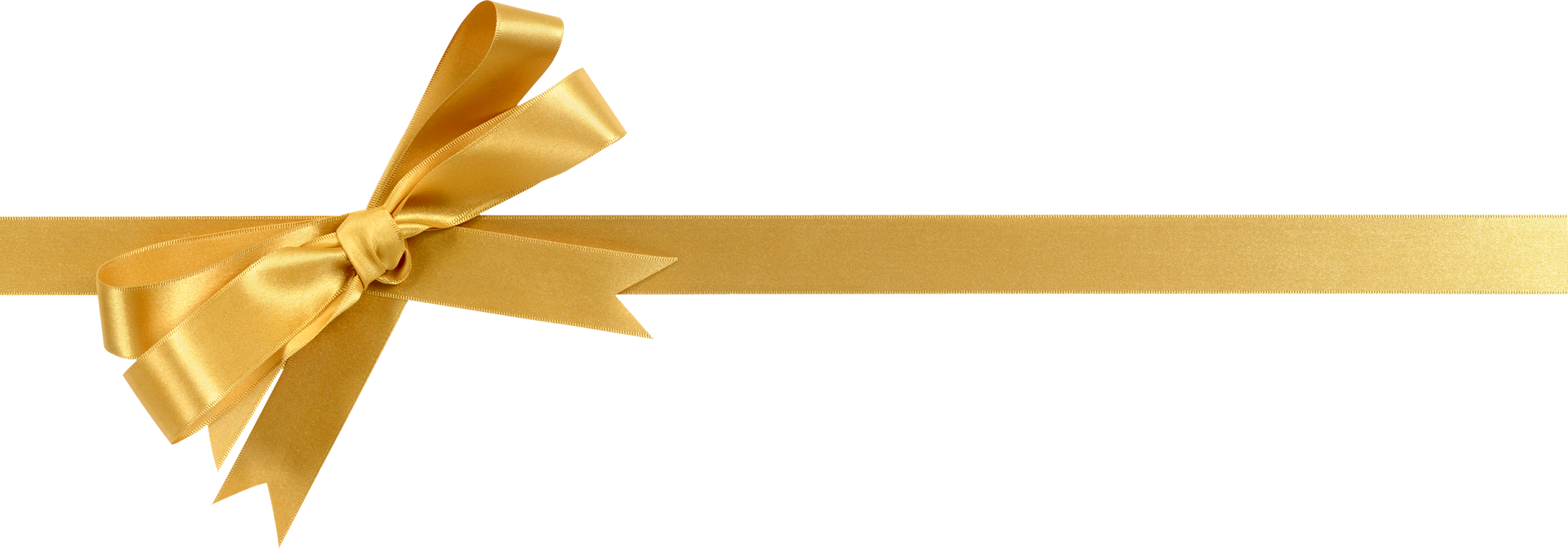 Gold gift ribbon and bow